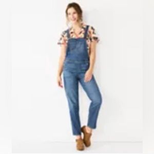 NWT Womens Sonoma Cropped Overalls XL